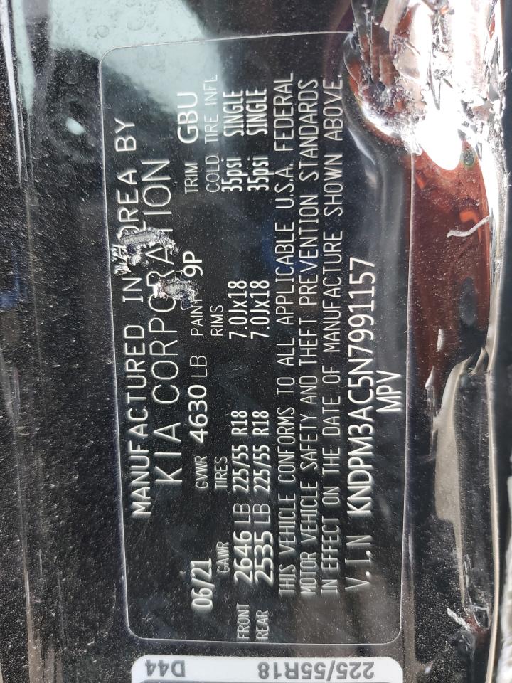 2022 Kia Sportage Lx VIN: KNDPM3AC5N7991157 Lot: 85939525