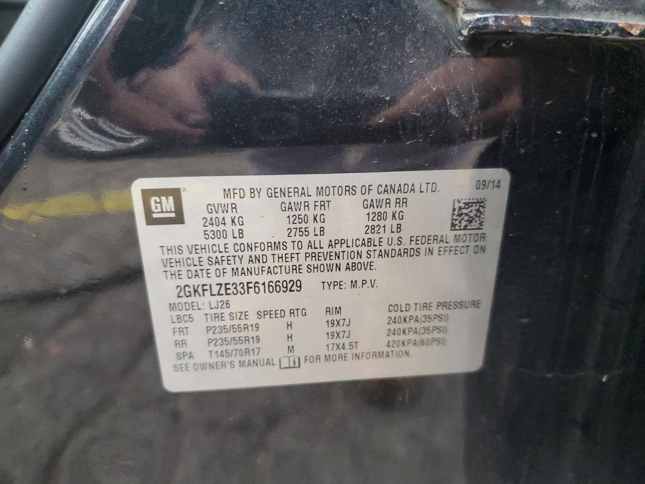 2015 GMC Terrain Denali VIN: 2GKFLZE33F6166929 Lot: 86324505