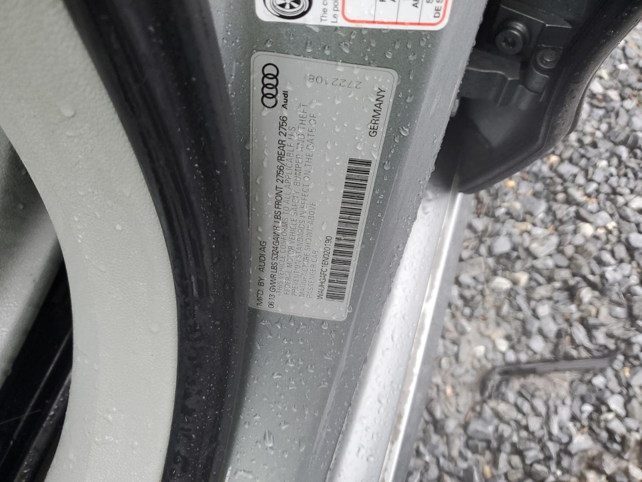 2014 Audi A6 Prestige VIN: WAUHGAFC1EN020190 Lot: 87446545