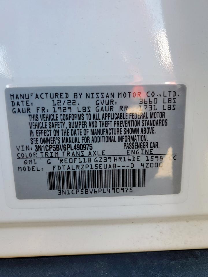 2023 Nissan Kicks S VIN: 3N1CP5BV6PL490975 Lot: 85927515