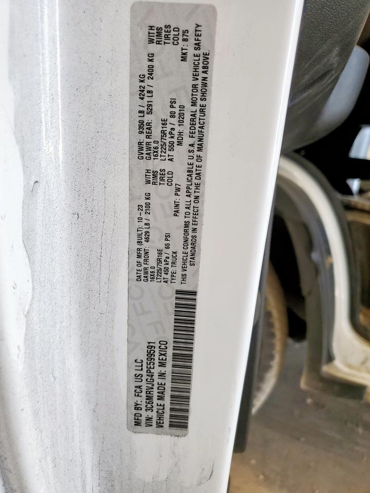 2023 Ram Promaster 3500 3500 High VIN: 3C6MRVJG4PE599591 Lot: 85357725