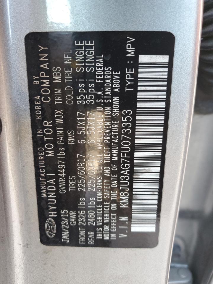 2015 Hyundai Tucson Limited VIN: KM8JU3AG7FU073353 Lot: 84985105