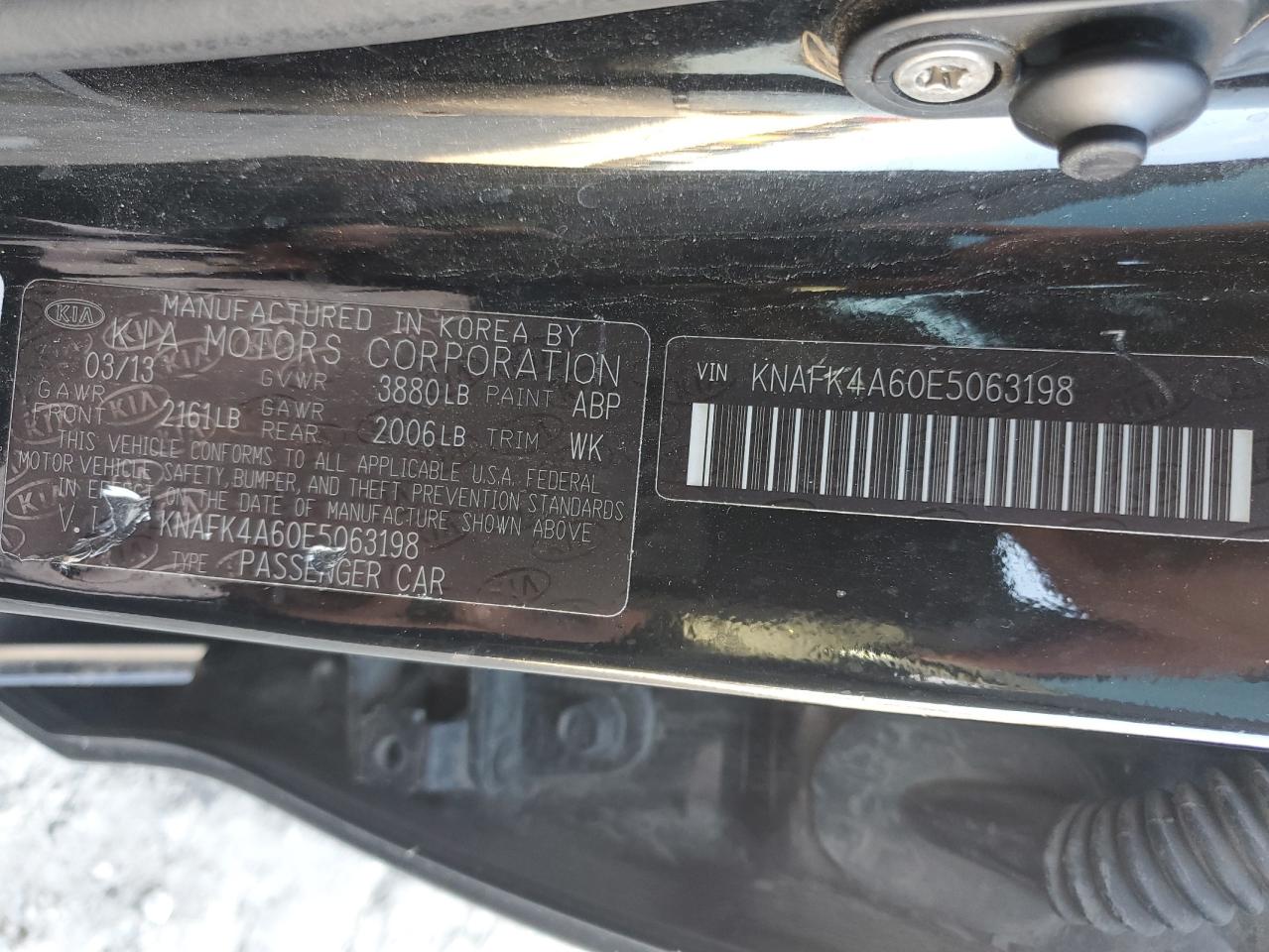 2014 Kia Forte Lx VIN: KNAFK4A60E5063198 Lot: 90986395