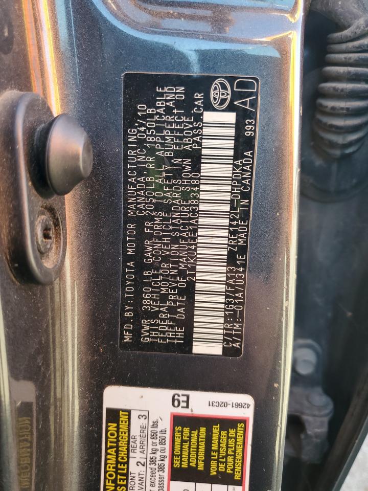 2010 Toyota Corolla Matrix VIN: 2T1KU4EE1AC383480 Lot: 82518275