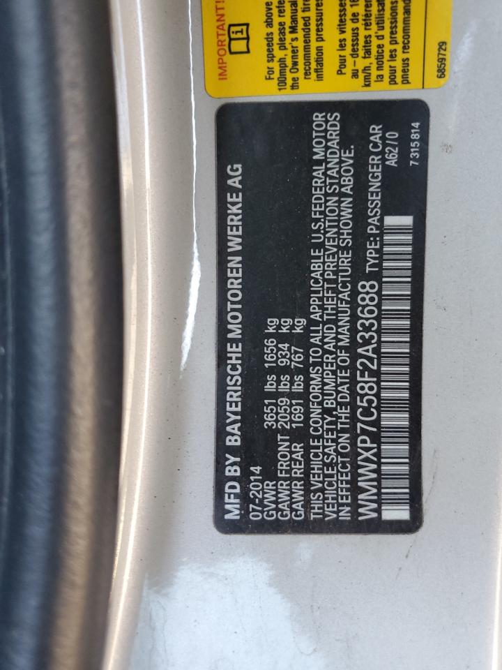 2015 Mini Cooper S VIN: WMWXP7C58F2A33688 Lot: 85940565