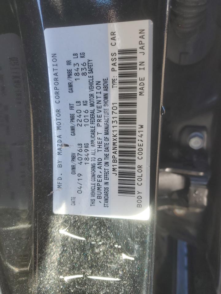 2019 Mazda 3 Premium VIN: JM1BPANMXK1131701 Lot: 86405315