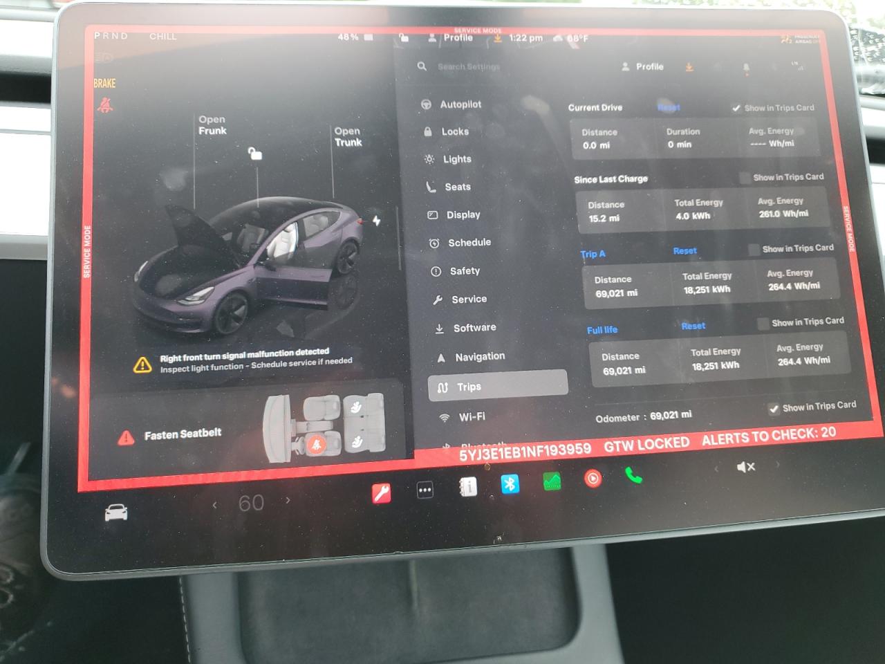 2022 Tesla Model 3 VIN: 5YJ3E1EB1NF193959 Lot: 84721305