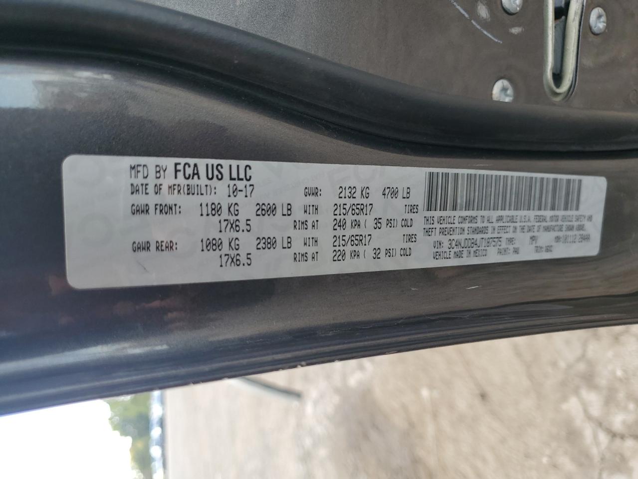 2018 Jeep Compass Trailhawk VIN: 3C4NJDDB4JT187575 Lot: 85652975