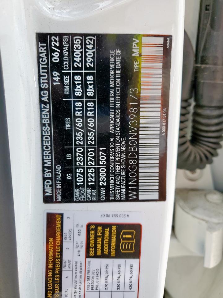 2022 Mercedes-Benz Glc 300 VIN: W1N0G8DB0NV398173 Lot: 84642565