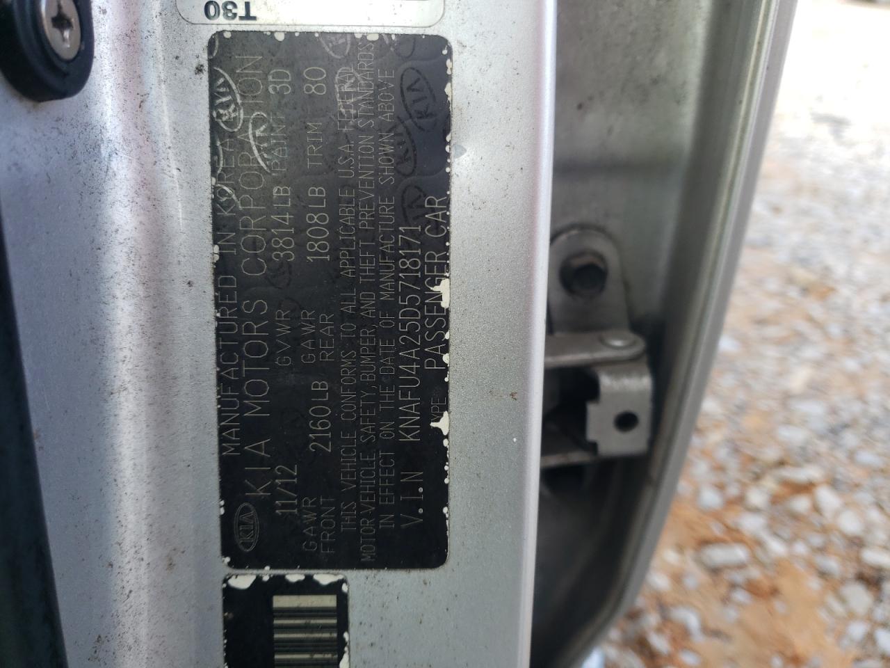 2013 Kia Forte VIN: KNAFU4A25D5718171 Lot: 82609245