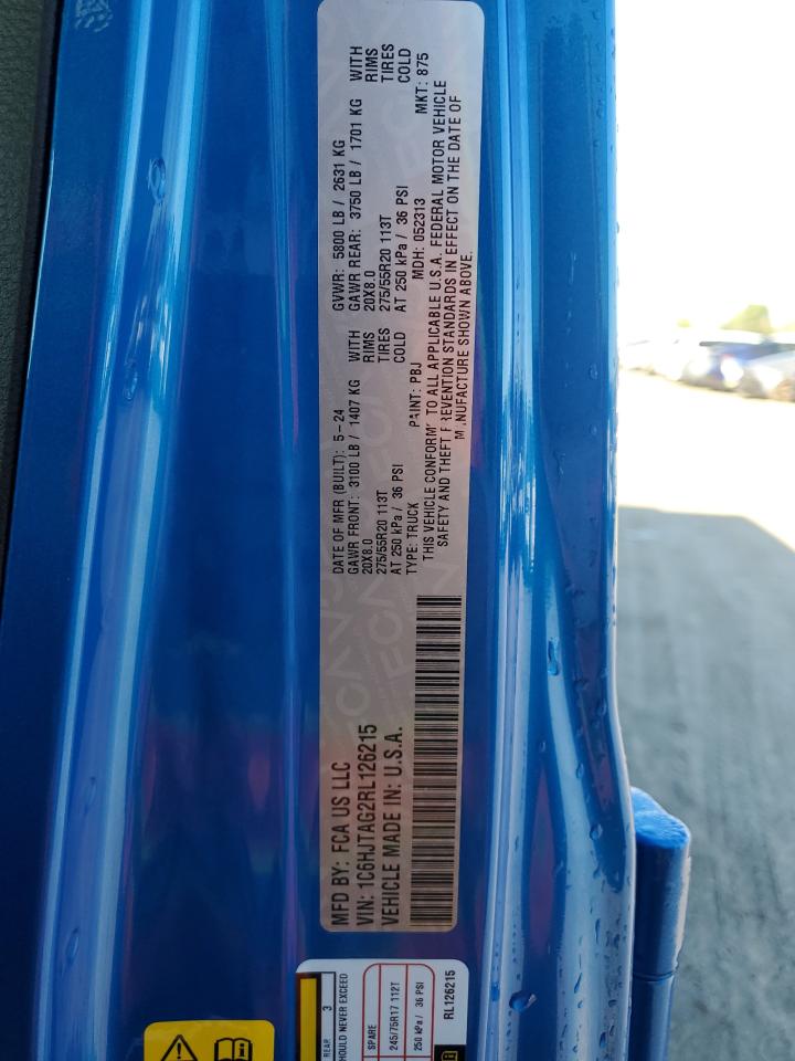 2024 Jeep Gladiator Sport VIN: 1C6HJTAG2RL126215 Lot: 87471275