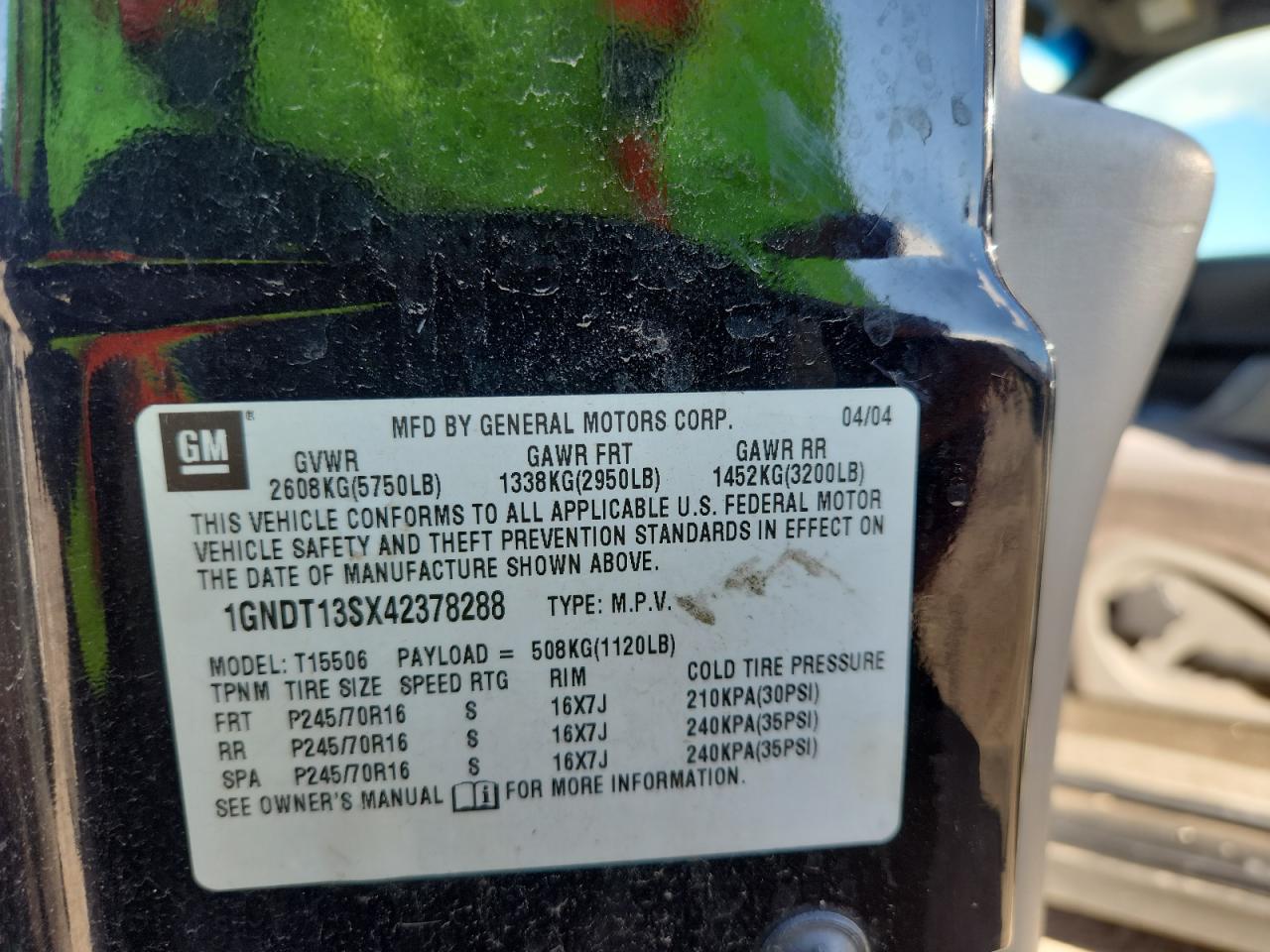 2007 Chevrolet Trailblazer Ls VIN: 1GNDT13SX42378288 Lot: 86173805