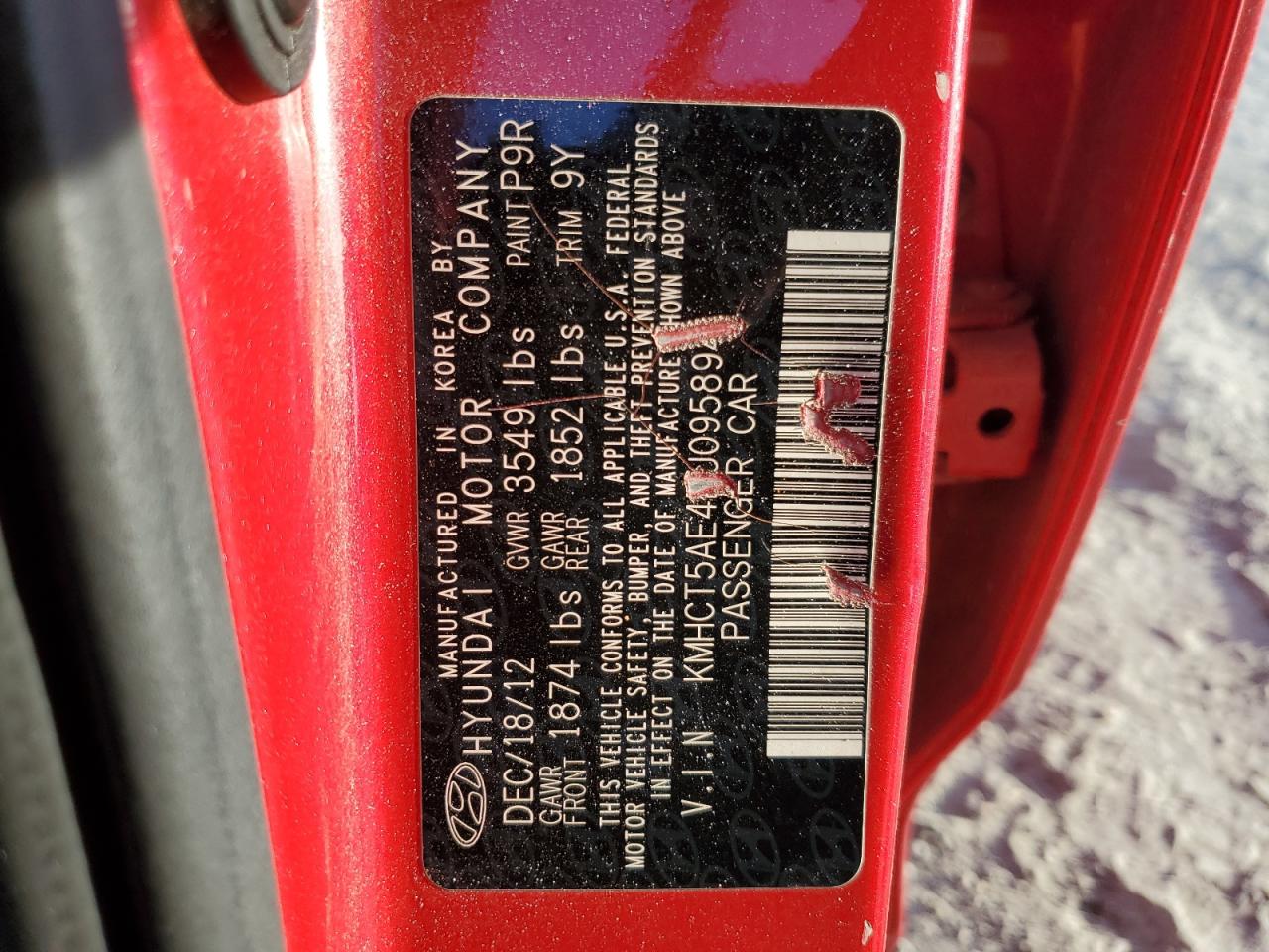 2013 Hyundai Accent Gls VIN: KMHCT5AE4DU095894 Lot: 82683435