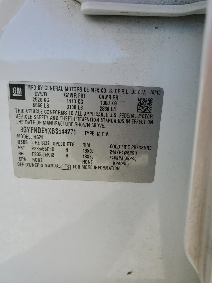 2011 Cadillac Srx Luxury Collection VIN: 3GYFNDEYXBS544271 Lot: 91007145