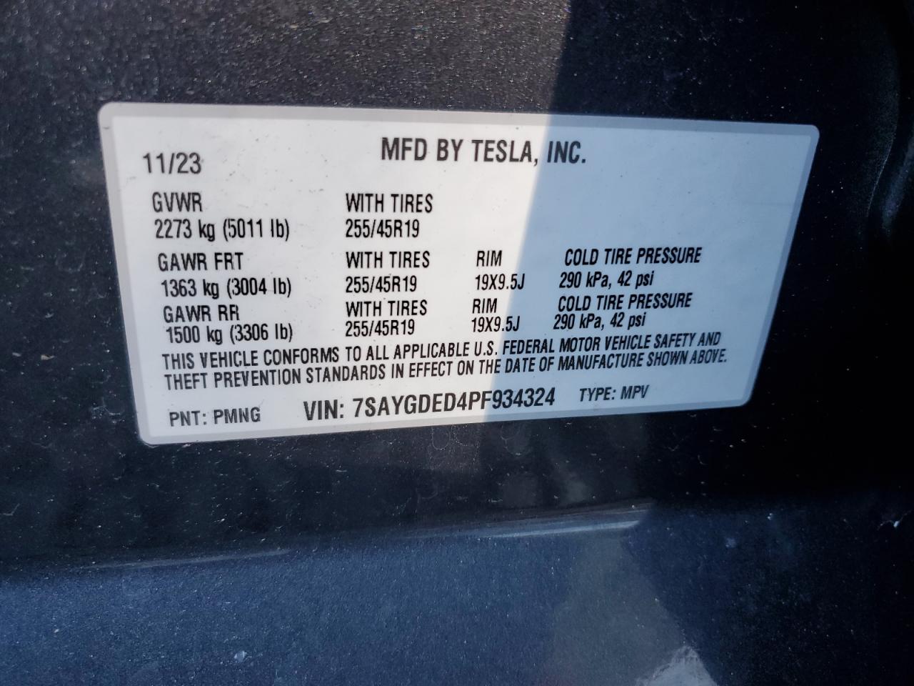 2023 Tesla Model Y VIN: 7SAYGDED4PF934324 Lot: 84903795