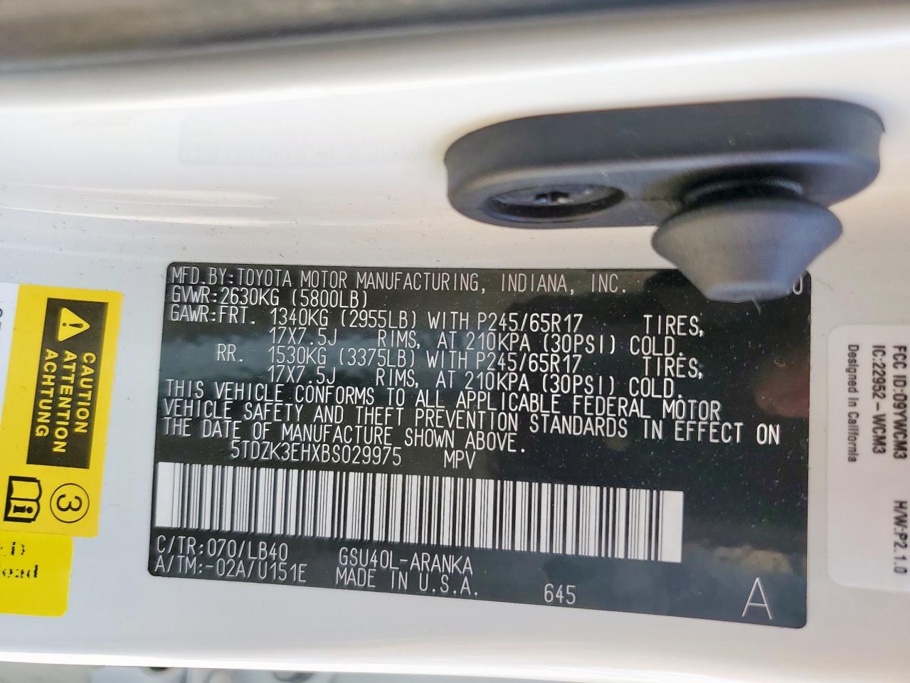 2011 Toyota Highlander Base VIN: 5TDZK3EHXBS029975 Lot: 85879775