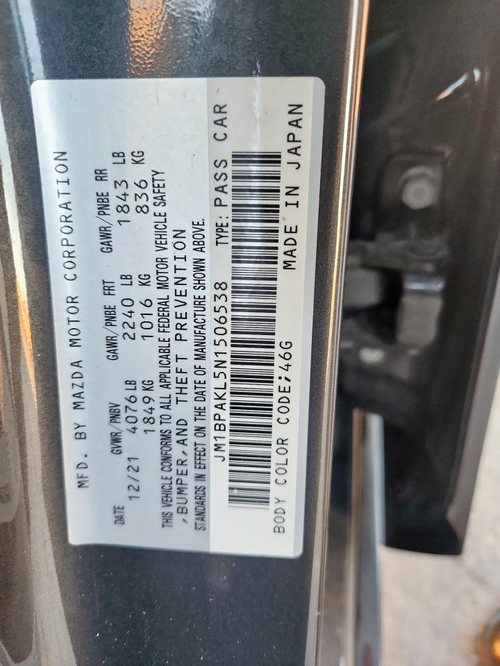 2022 Mazda 3 Select VIN: JM1BPAKL5N1506538 Lot: 82409835