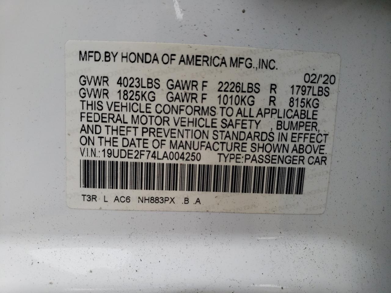 2020 Acura Ilx Premium VIN: 19UDE2F74LA004250 Lot: 90626695