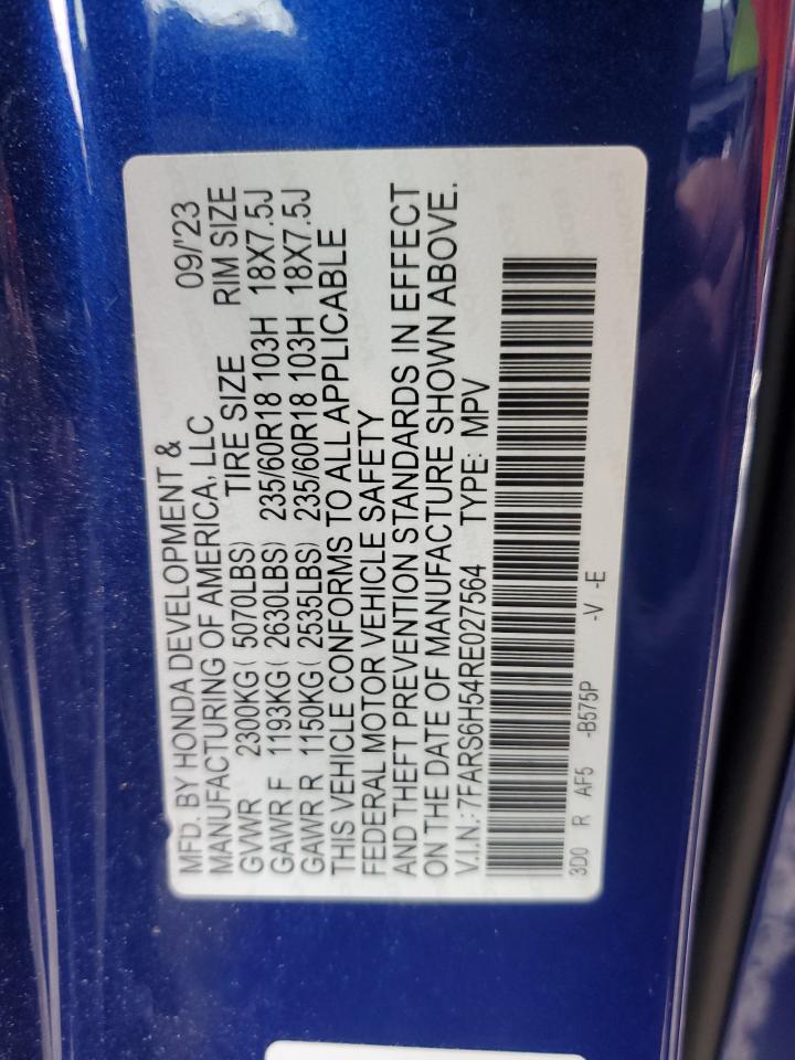 2024 Honda Cr-V Sport VIN: 7FARS6H54RE027564 Lot: 90290265