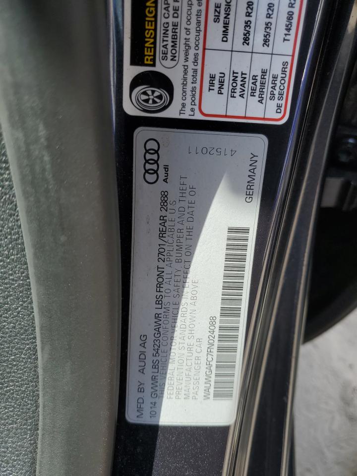 2015 Audi A7 Premium Plus VIN: WAUWGAFC7FN024088 Lot: 81952715