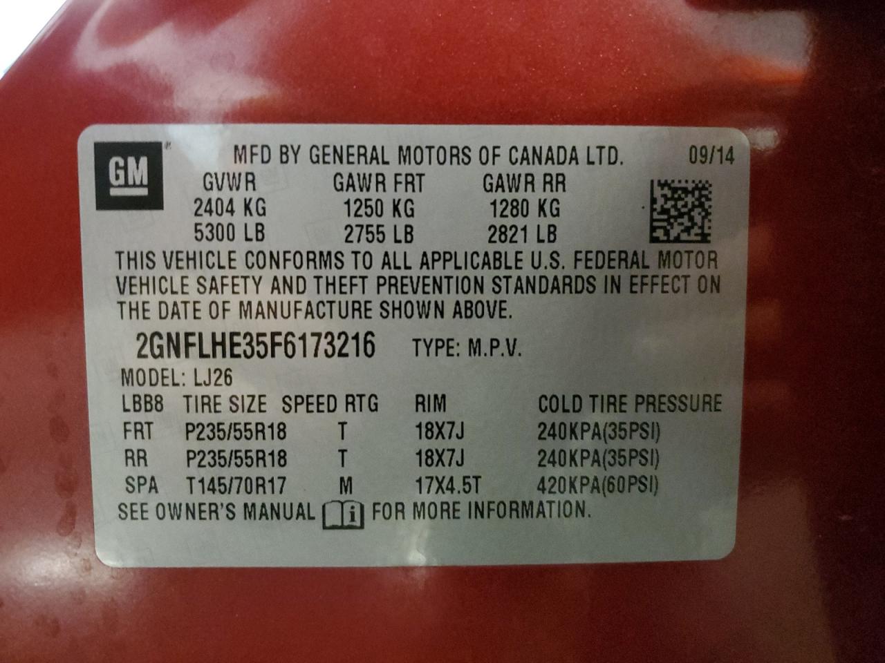 2015 Chevrolet Equinox Ltz VIN: 2GNFLHE35F6173216 Lot: 82229795