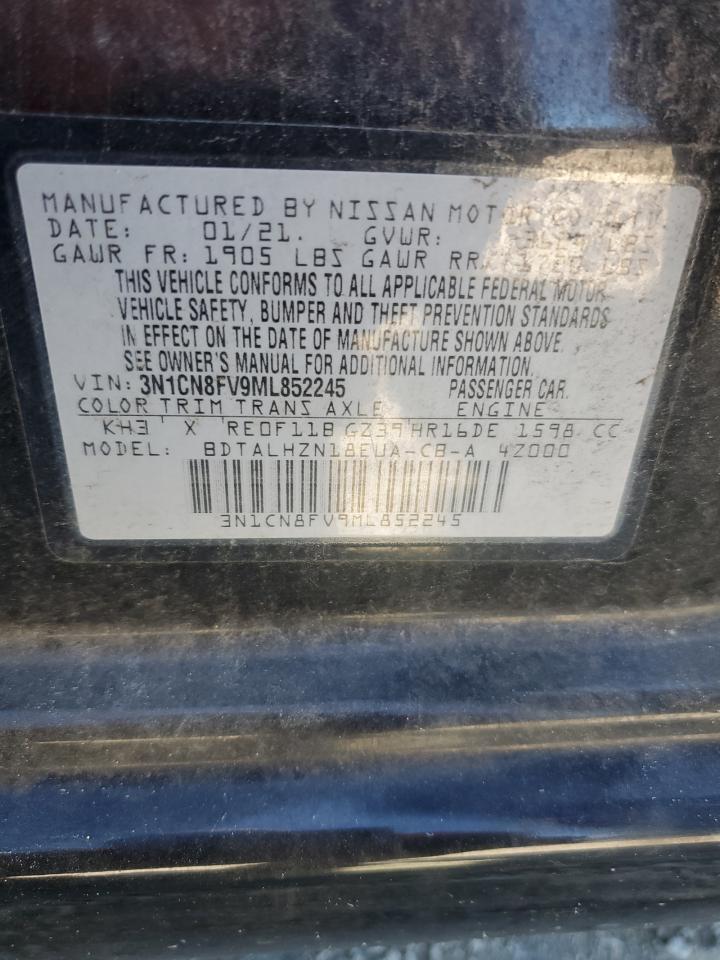 2021 Nissan Versa Sr VIN: 3N1CN8FV9ML852245 Lot: 82377955