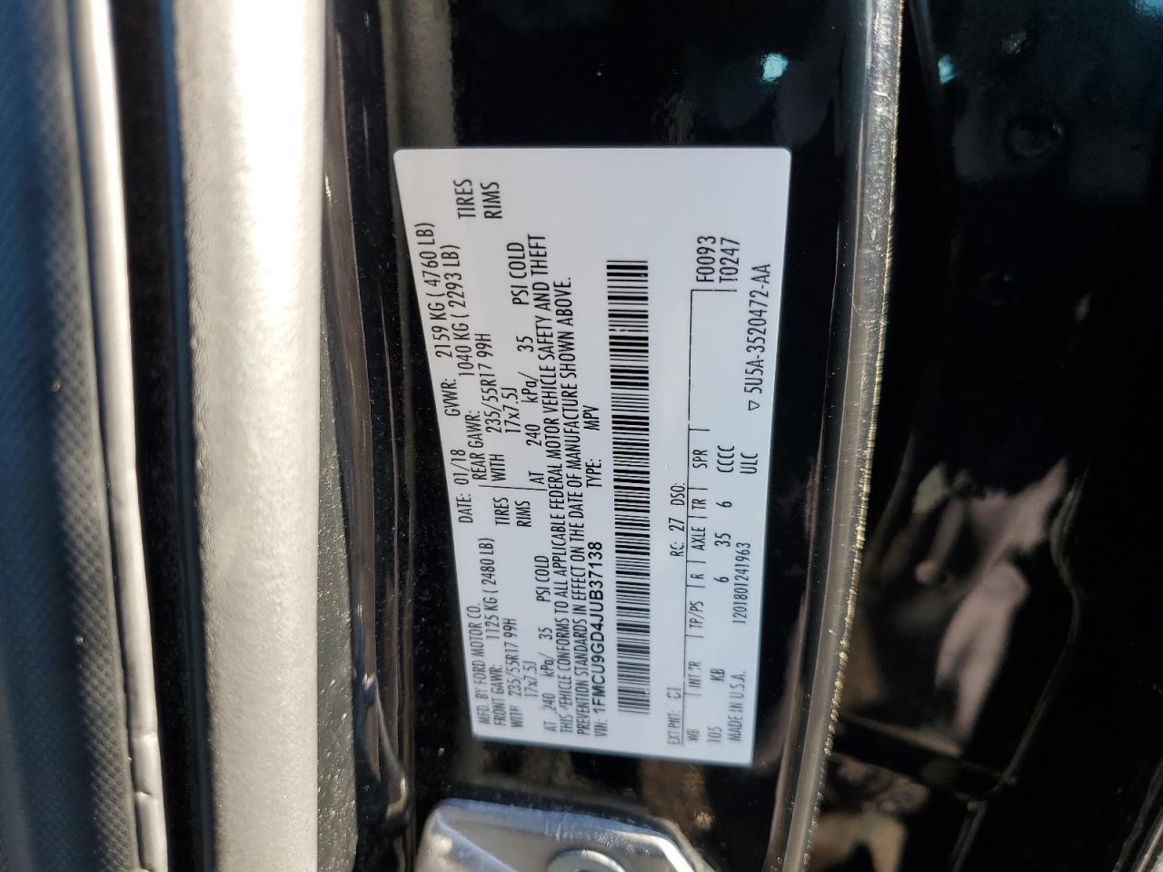 2018 Ford Escape Se VIN: 1FMCU9GD4JUB37138 Lot: 87100275