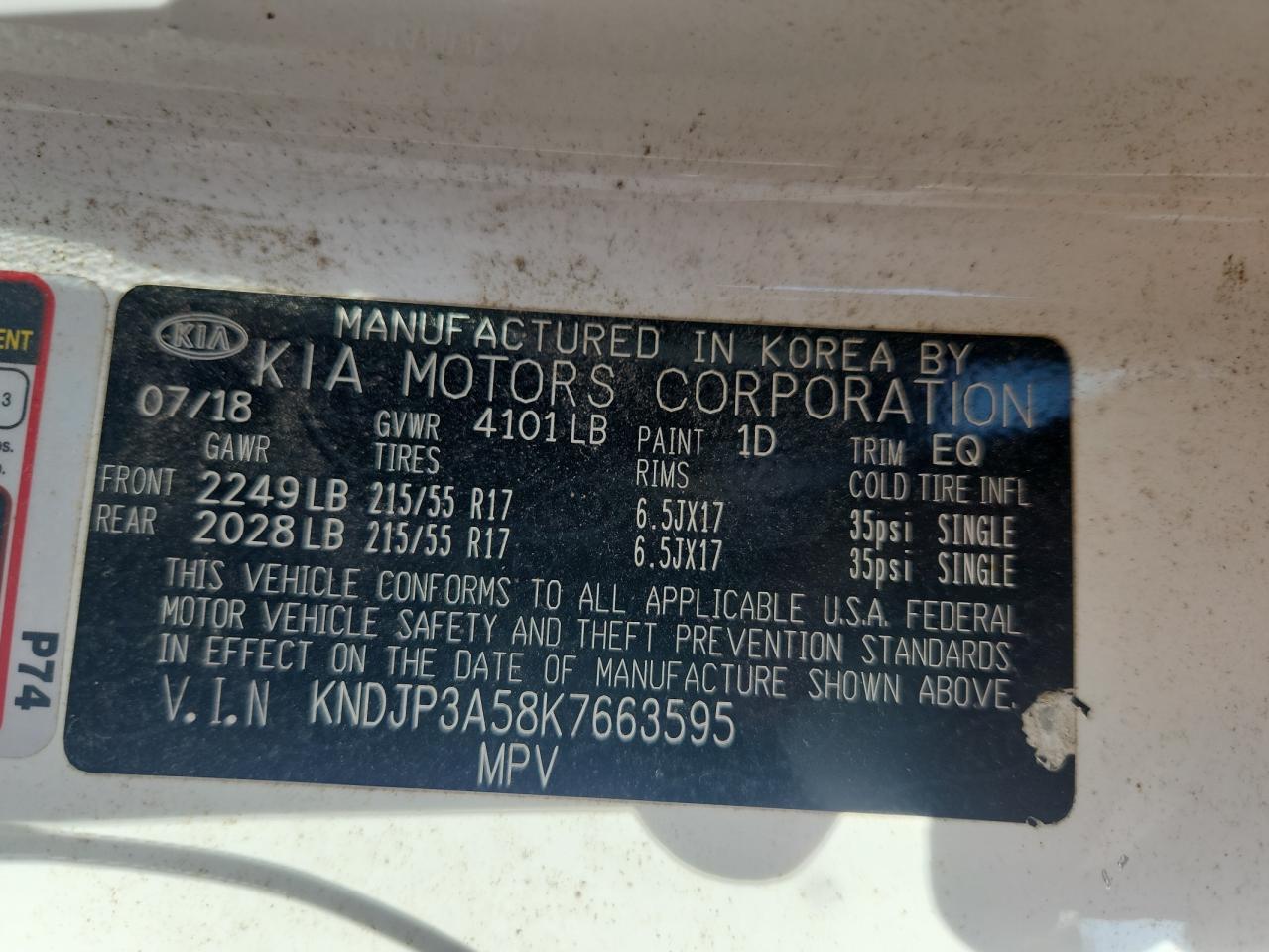 2019 Kia Soul + VIN: KNDJP3A58K7663595 Lot: 85932555