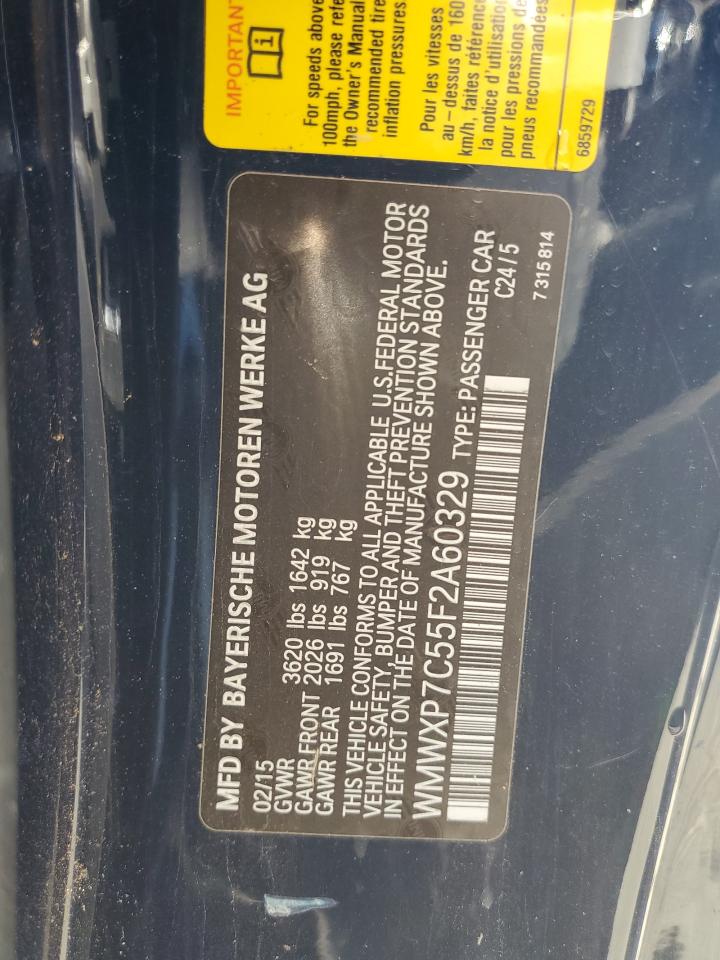 2015 Mini Cooper S VIN: WMWXP7C55F2A60329 Lot: 86323635