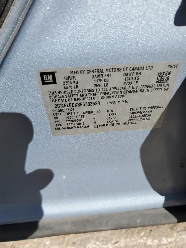 2014 Chevrolet Equinox Lt VIN: 2GNFLFEK8E6383528 Lot: 85391645