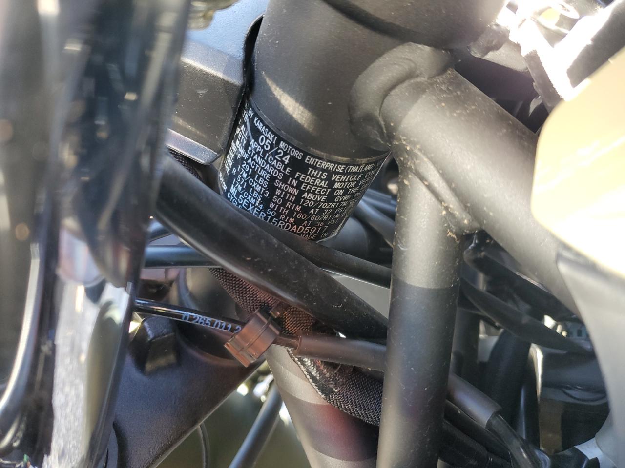 2024 Kawasaki Ex650 R VIN: ML5EXER15RDAD5917 Lot: 87200575