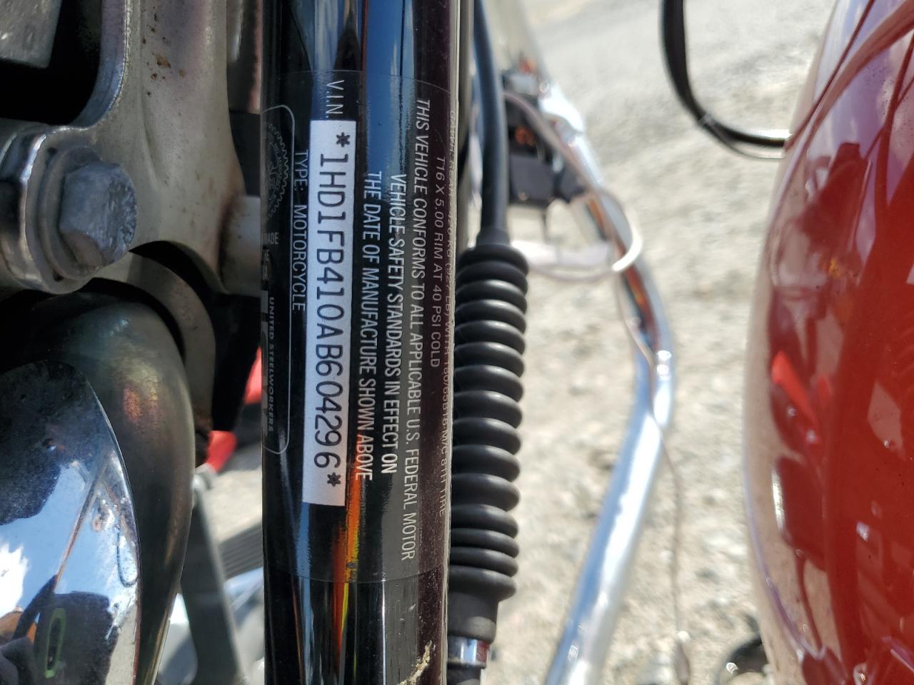 2010 Harley-Davidson Flhr VIN: 1HD1FB410AB604296 Lot: 85698635