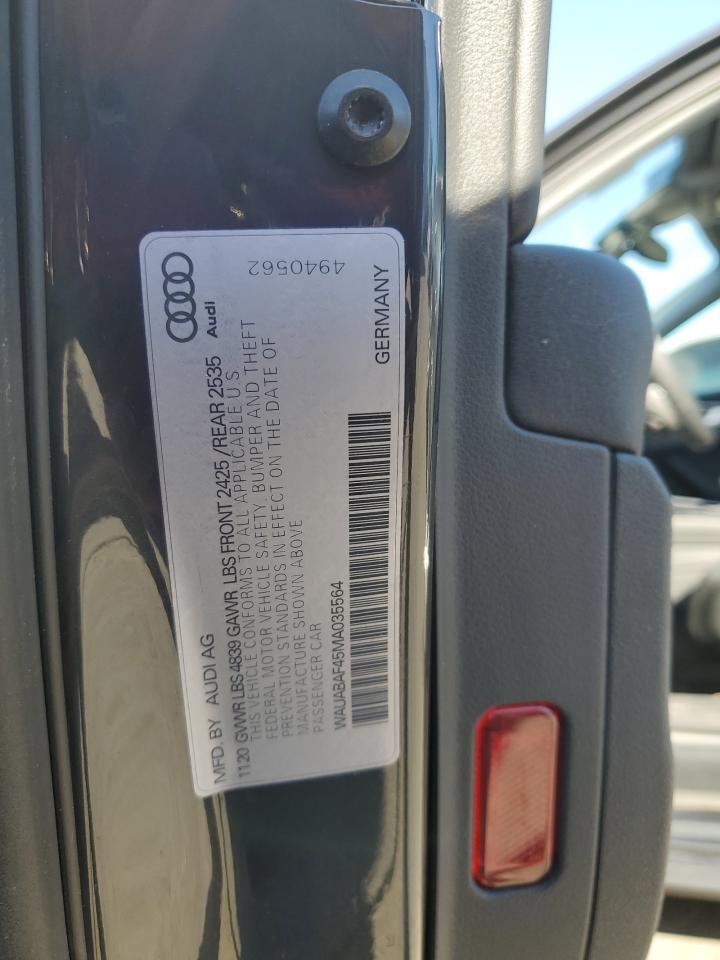 2021 Audi A4 Premium 40 VIN: WAUABAF45MA035564 Lot: 82213615