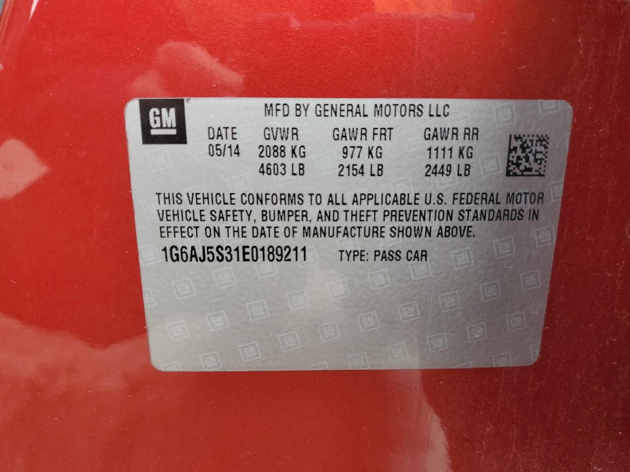 2014 Cadillac Ats Performance VIN: 1G6AJ5S31E0189211 Lot: 90680075