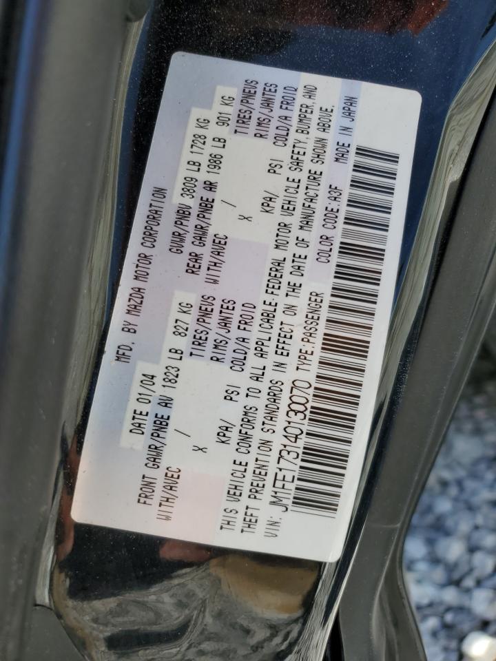 2004 Mazda Rx8 VIN: JM1FE173140130070 Lot: 86454185