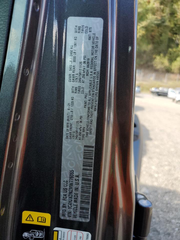 2021 Jeep Wrangler Unlimited Sport VIN: 1C4HJXDN2MW776065 Lot: 85329965