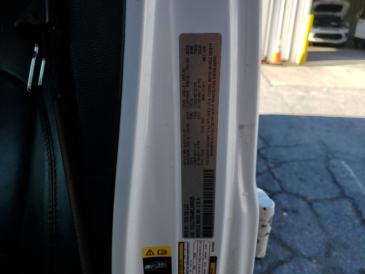 2021 Jeep Gladiator Rubicon VIN: 1C6JJTBG4ML609925 Lot: 87010135