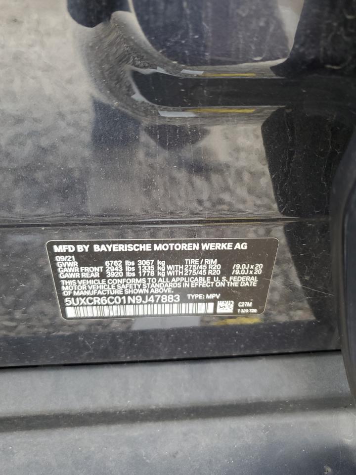 2022 BMW X5 xDrive40I VIN: 5UXCR6C01N9J47883 Lot: 82273465