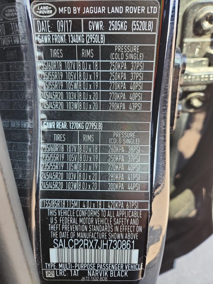 2018 Land Rover Discovery Sport Se VIN: SALCP2RX7JH730861 Lot: 82716835