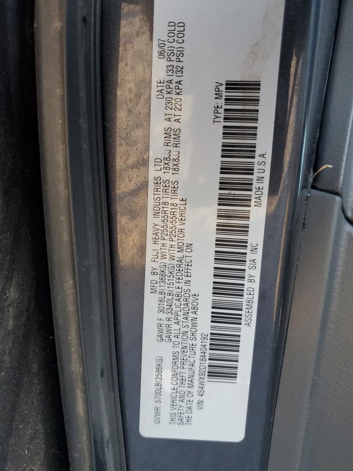 2009 Subaru Tribeca Limited VIN: 4S4WX92D594403659 Lot: 82410765