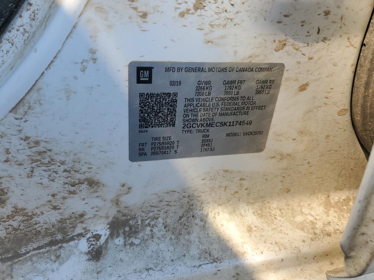 2019 Chevrolet Silverado Ld K1500 Custom VIN: 2GCVKMEC5K1174549 Lot: 85884765