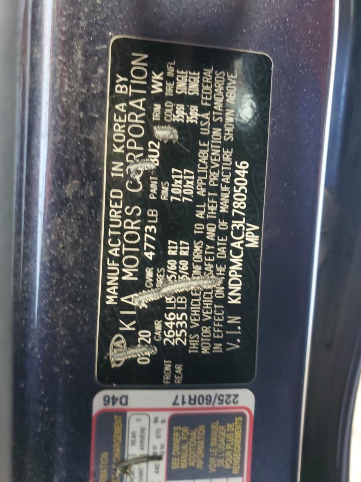 2020 Kia Sportage Lx VIN: KNDPMCAC3L7805046 Lot: 85097885