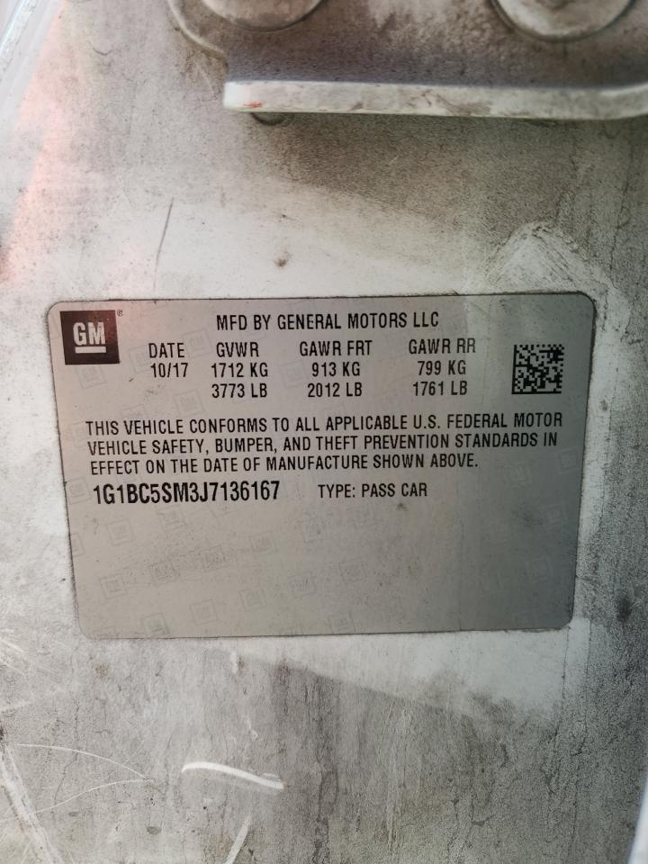 2018 Chevrolet Cruze Ls VIN: 1G1BC5SM3J7136167 Lot: 81872085