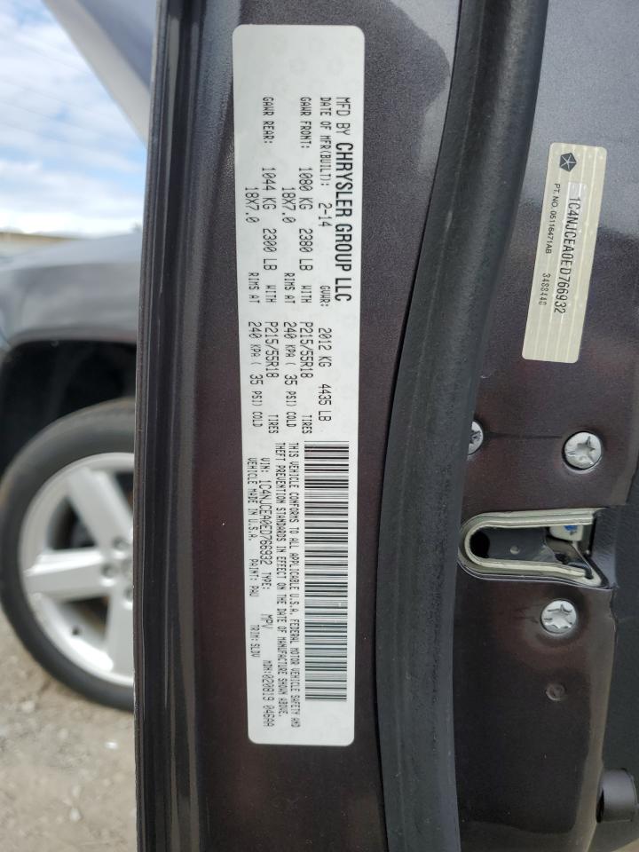 2014 Jeep Compass Latitude VIN: 1C4NJCEA0ED766932 Lot: 82282705