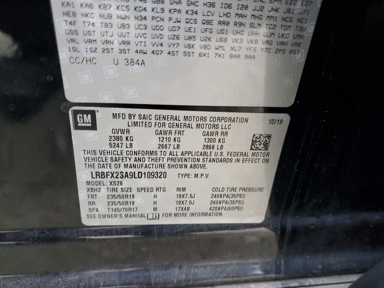 2020 Buick Envision Essence VIN: LRBFX2SA9LD109320 Lot: 90309165