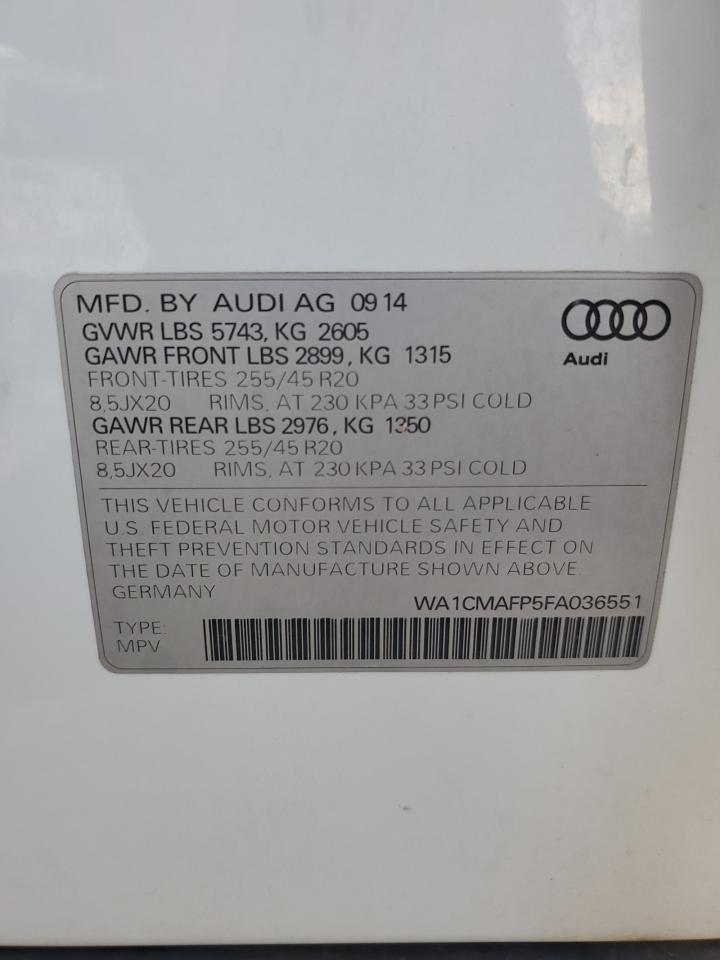 2015 Audi Q5 Tdi Premium Plus VIN: WA1CMAFP5FA036551 Lot: 81924035