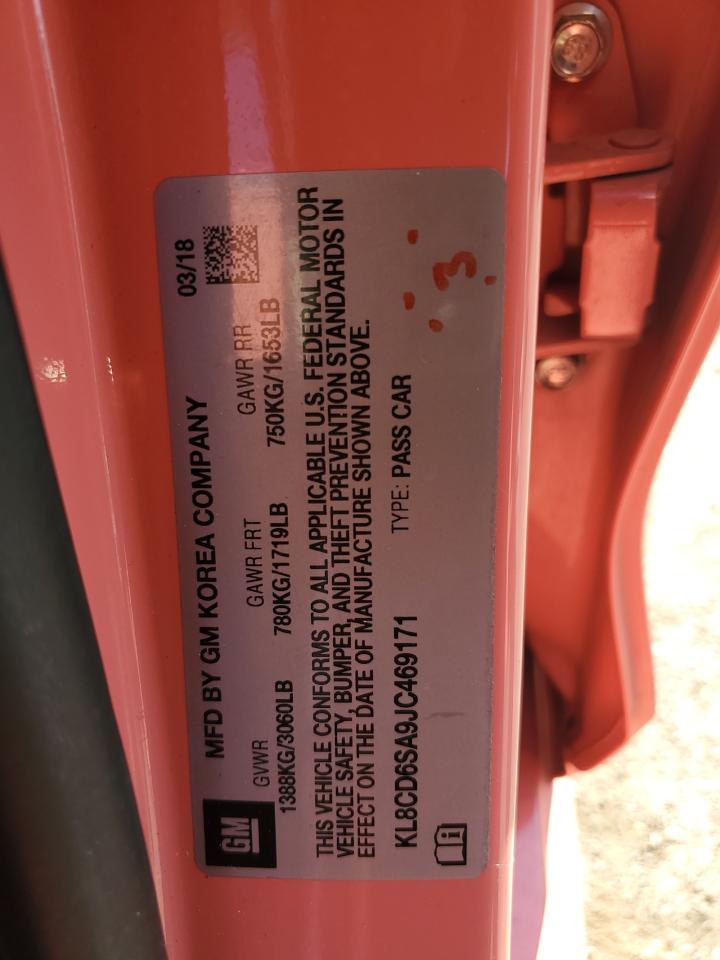 2018 Chevrolet Spark 1Lt VIN: KL8CD6SA9JC469171 Lot: 82220465