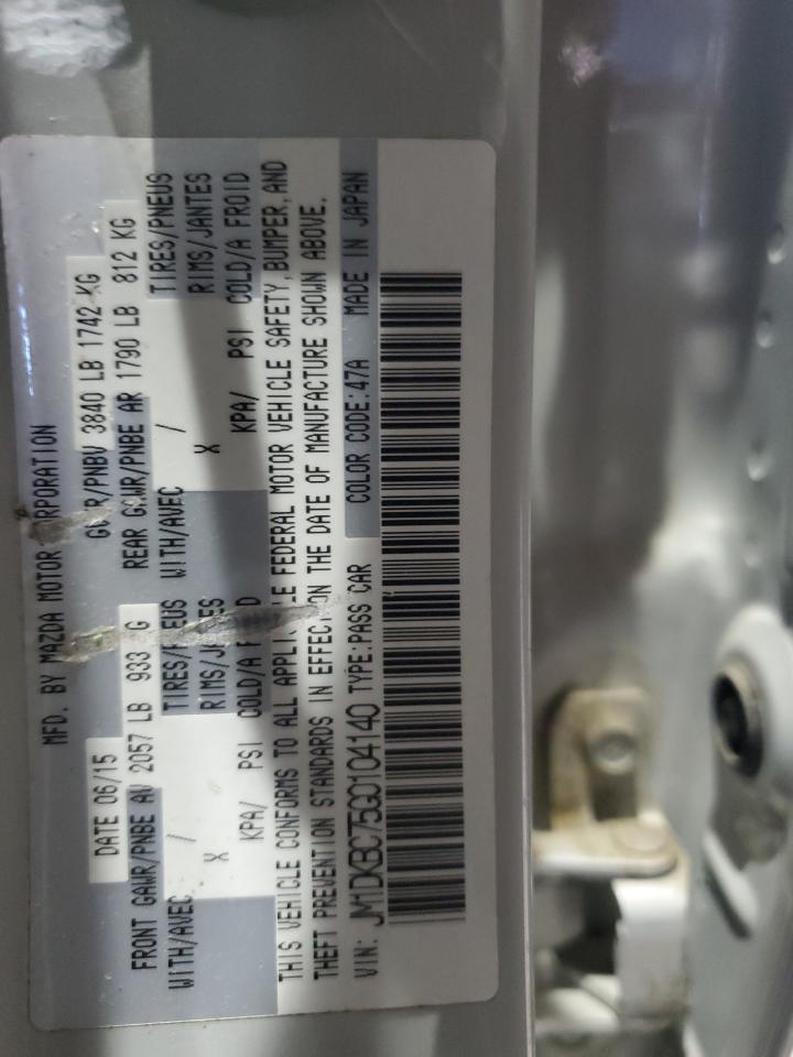 2016 Mazda Cx-3 Touring VIN: JM1DKBC75G0104140 Lot: 86444225