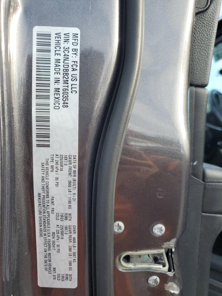 2021 Jeep Compass Latitude VIN: 3C4NJDBB2MT603548 Lot: 82217155