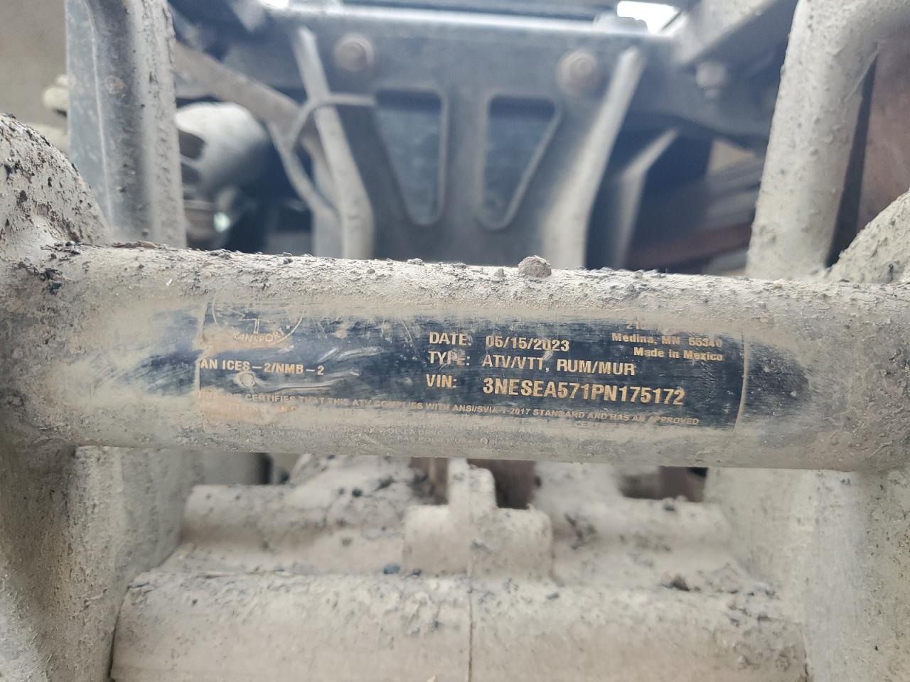 2023 Polaris Sportsman 570 VIN: 3NESEA571PN175172 Lot: 89872155